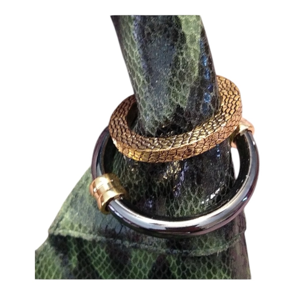 Kate Landry Python Leather Bag Emerald Green And … - image 7